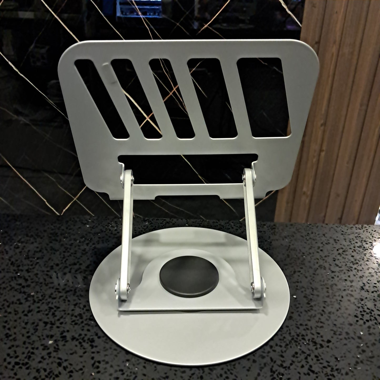 Soporte ajustable para computadora con base giratoria de 360°, elevador ergonómico plegable