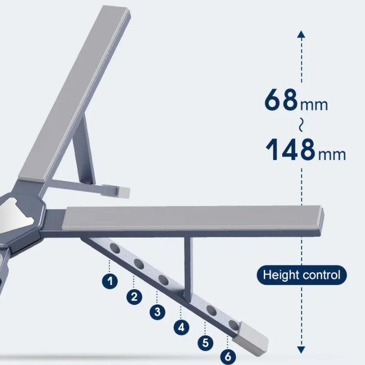 Soporte portatil plegable de aluminio ajustable para computadora portátil con estación de acoplamiento