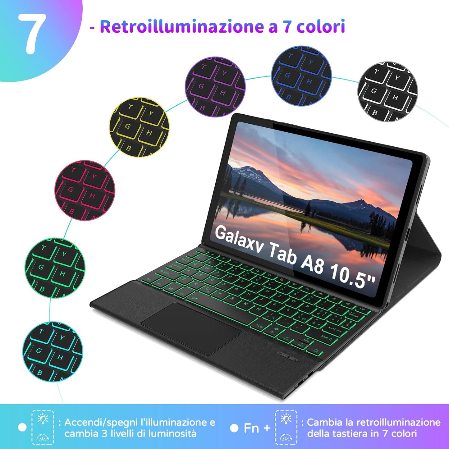 Estuche con teclado con touchpad para Samsung Galaxy Tab A8 10.5