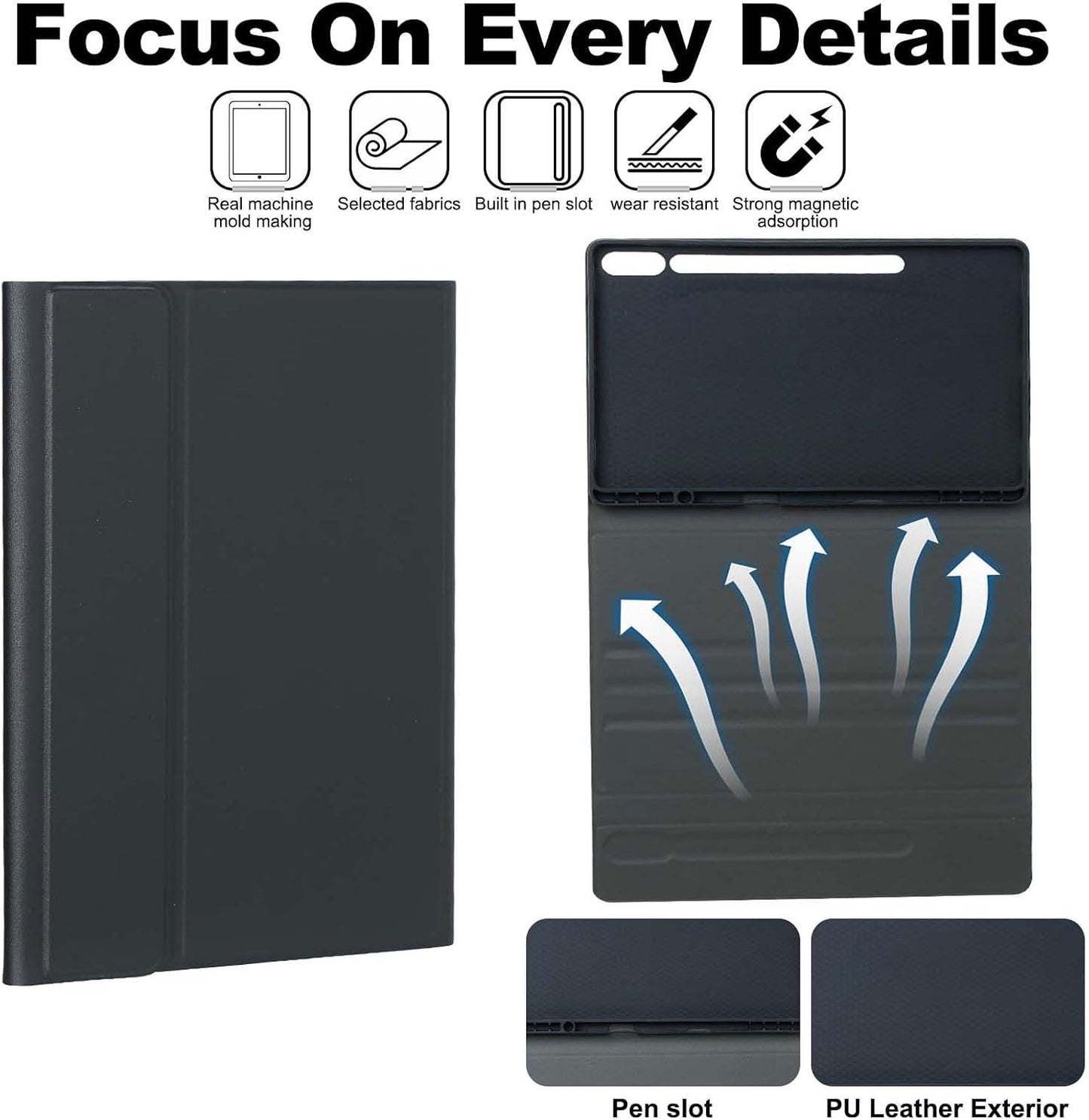 Estuche con teclado para Samsung Galaxy S8 Ultra de 14.6 pulgadas, teclado Bluetooth desmontable con trackpad multitáctil