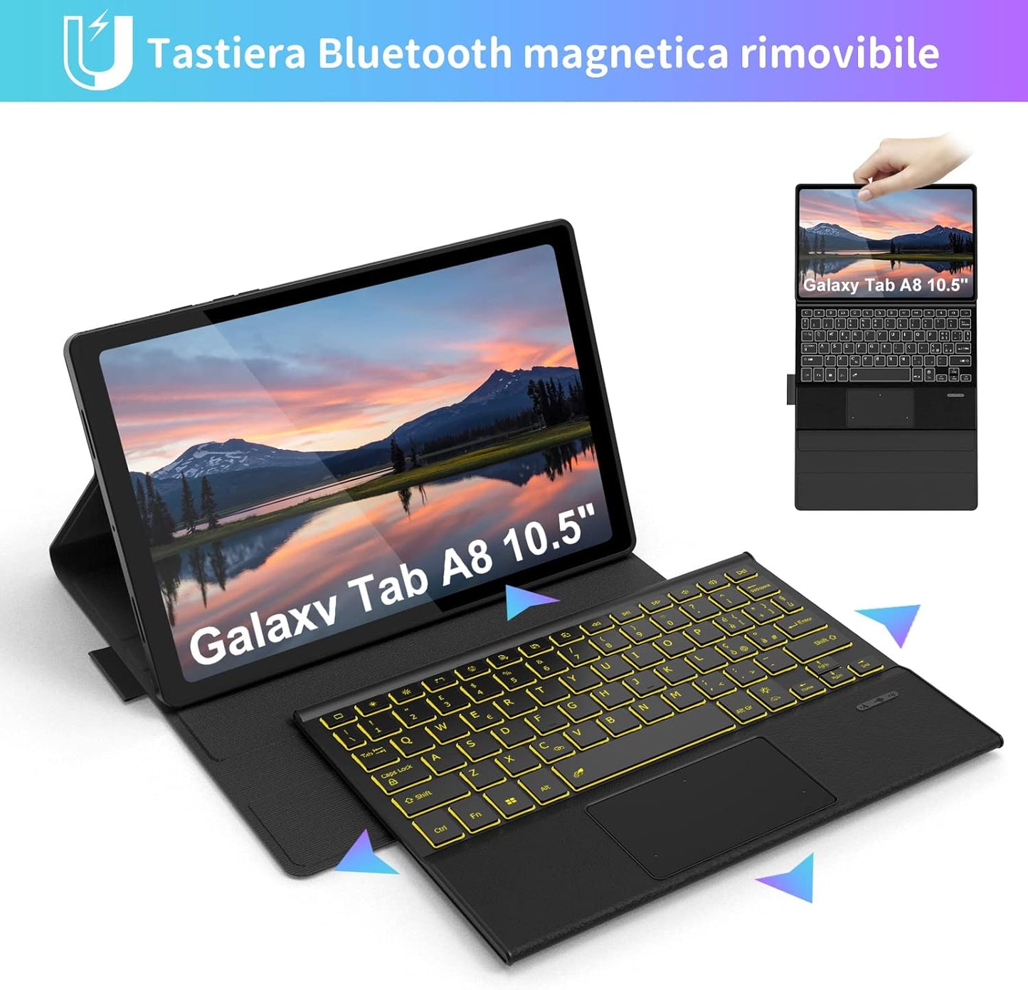 Estuche con teclado con touchpad para Samsung Galaxy Tab A8 10.5