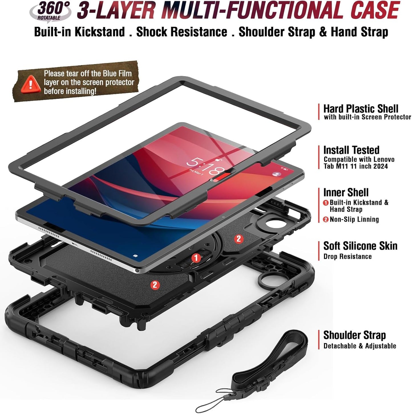 Estuche para Lenovo Tab M11 Tab K11 LTE 11 case ruger