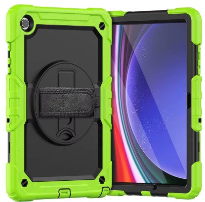 Estuche rígido de silicona para Samsung Galaxy Tab A9 Plus 11 pulgadas Correa de hombro Soporte giratorio