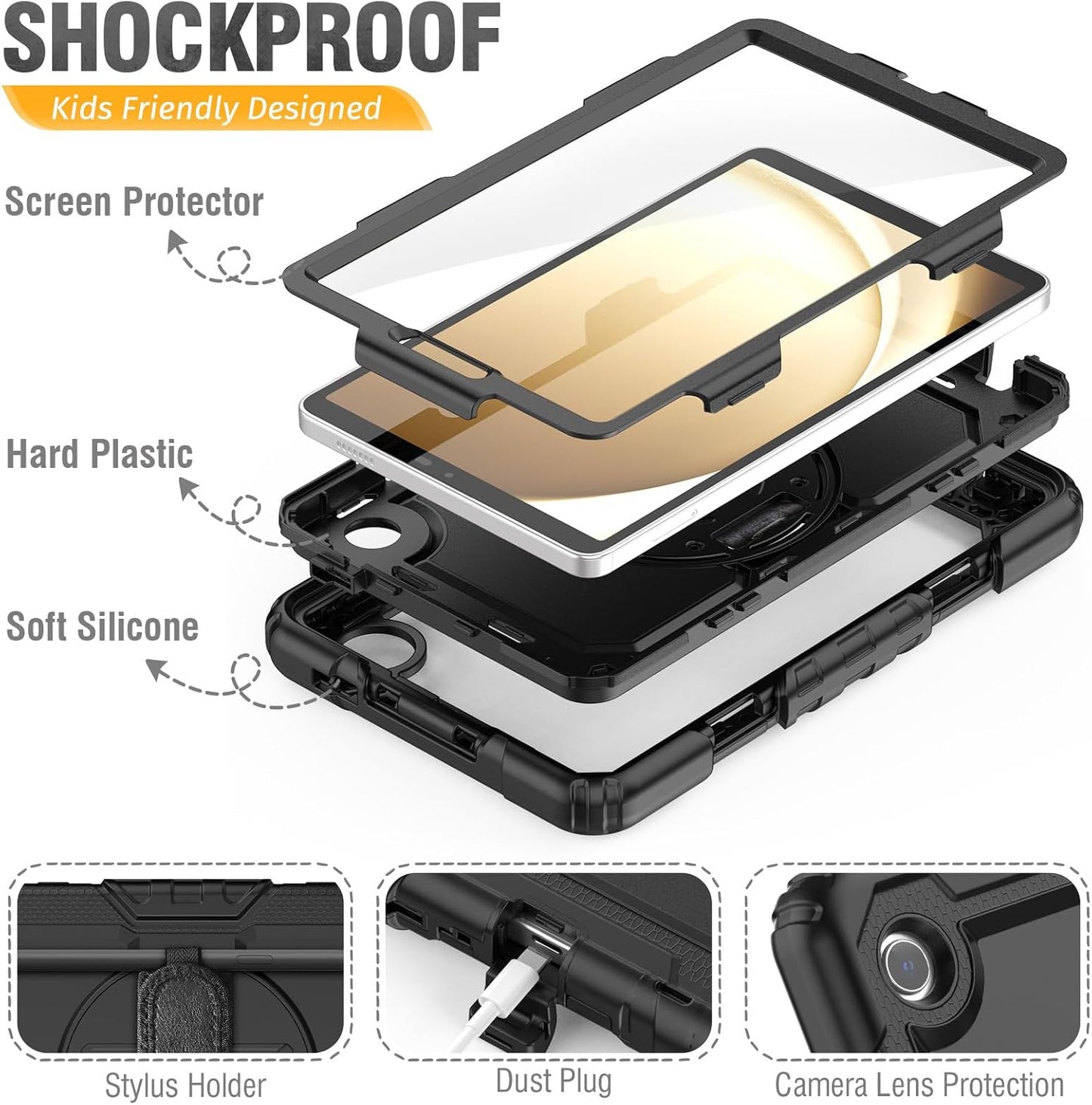 Estuche para Samsung Galaxy Tab A9 de 8.7 resistente a golpes bumper