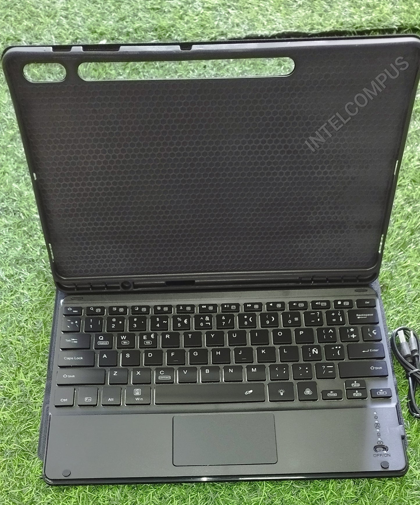 Estuche con teclado para Samsung Galaxy Tab Plus/S8 Plus/S7 Plus/S7 FE 12.4 pulgadas, teclado inalámbrico inalámbrico desmontable magnético