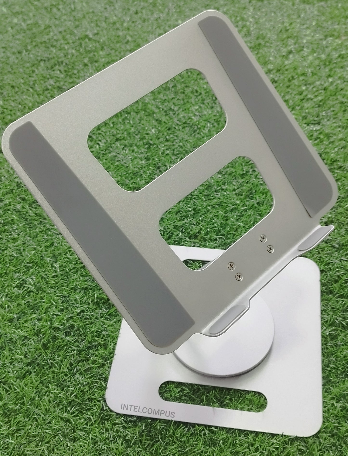 Soporte ajustable para computadora con base giratoria de 360°, elevador ergonómico plegable