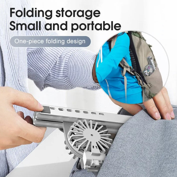 Soporte plegable con ventilador ajustable para computadora portátil