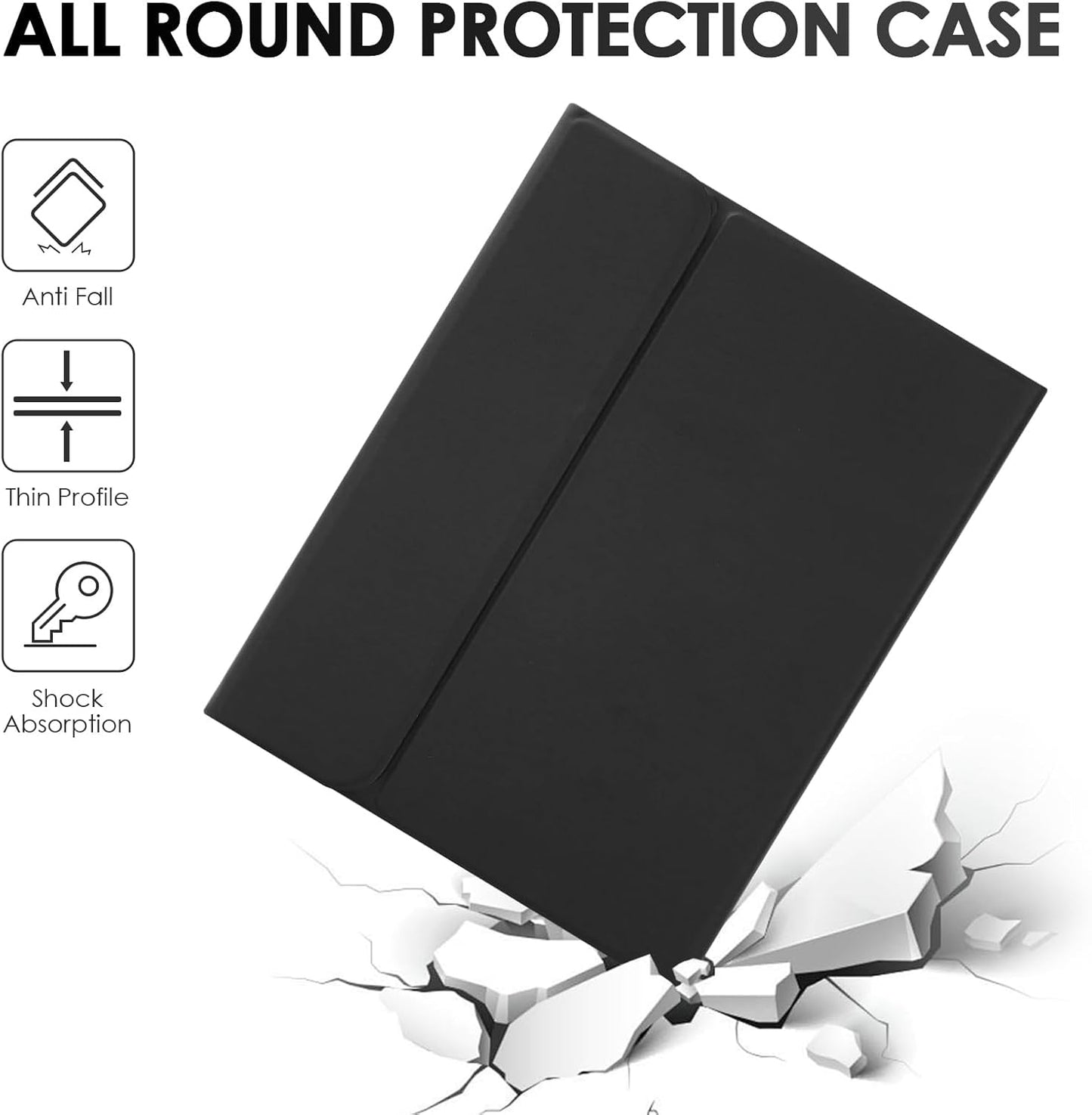 Estuche con teclado táctil para Samsung S6 Lite de 10.4 pulgadas