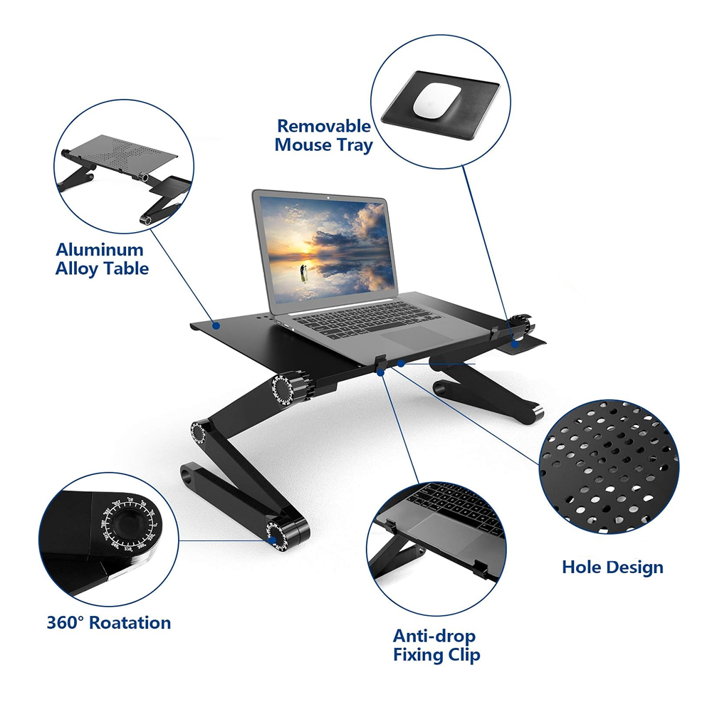 Soporte Para Laptop Mouse Mesa Multifuncion Plegable