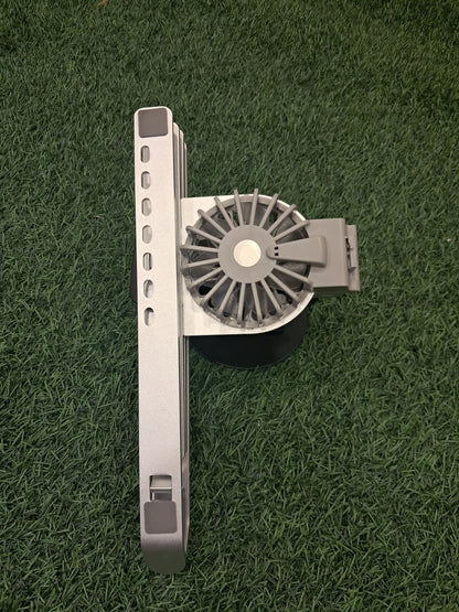 Soporte plegable con ventilador ajustable para computadora portátil