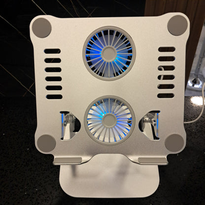 Soporte para portatil con ventilador ajustable para computadora , elevador ergonómico plegable