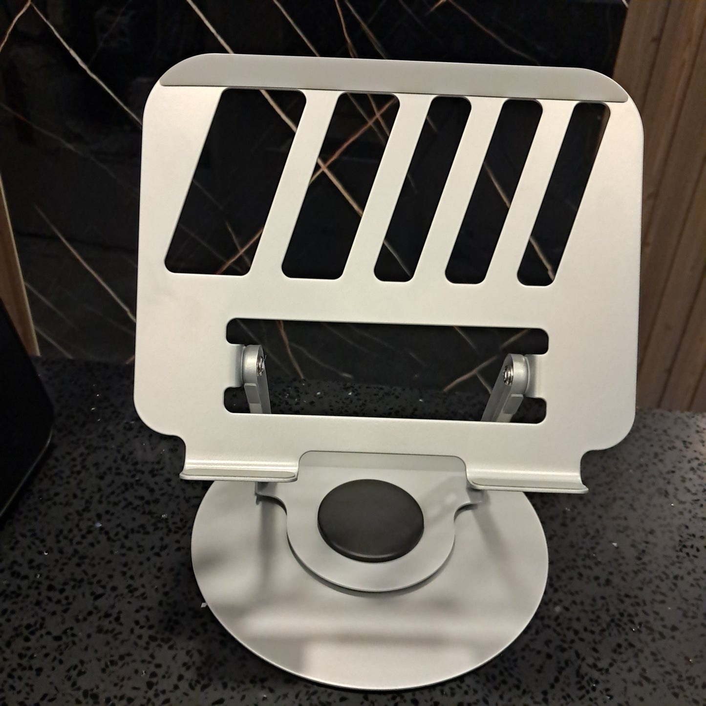 Soporte ajustable para computadora con base giratoria de 360°, elevador ergonómico plegable