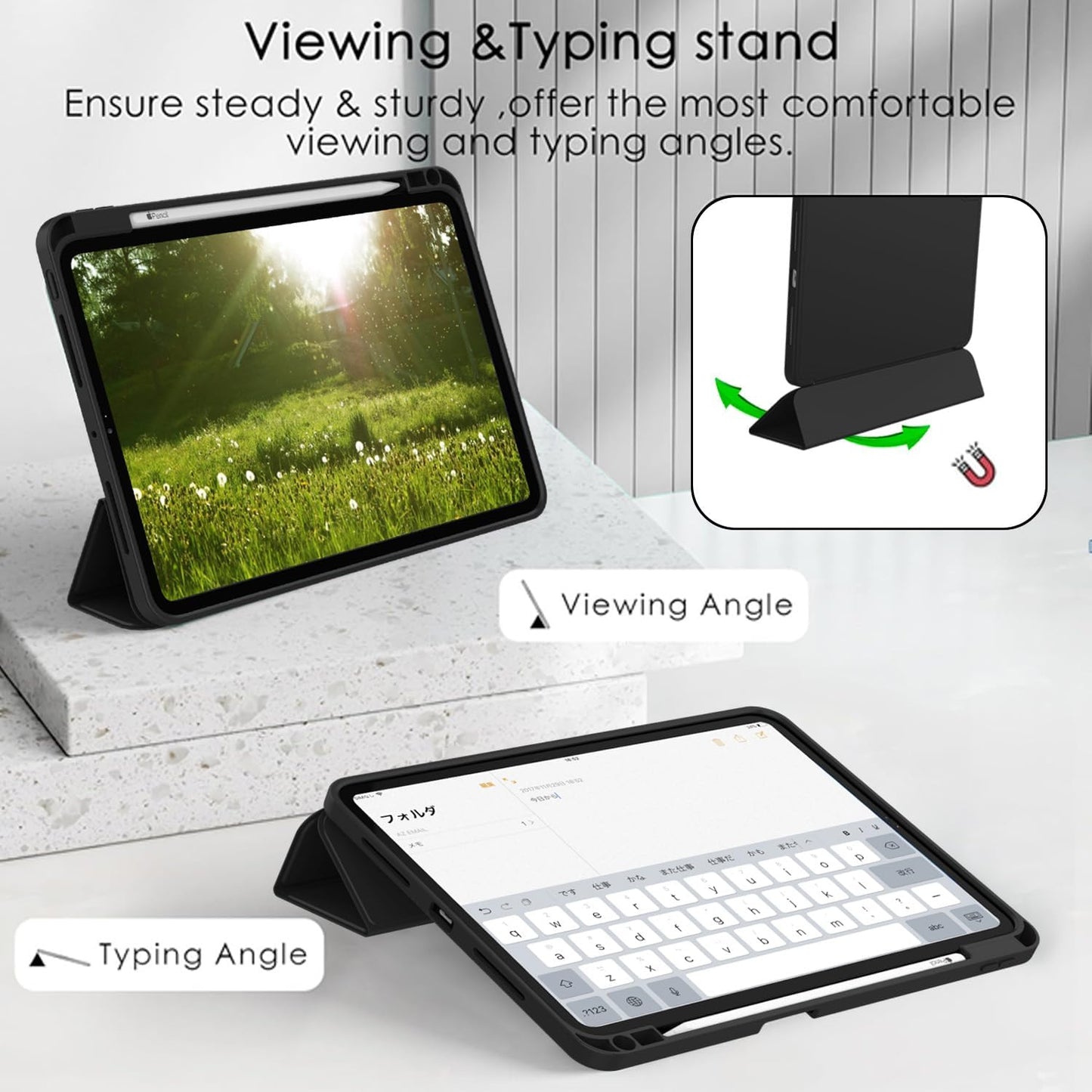 Estuche para iPad Pro 2024 de 11 pulgadas M4 con soporte para lápices