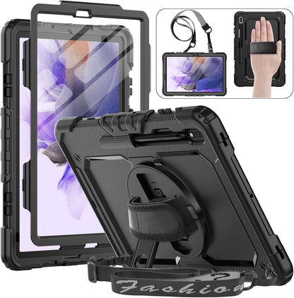 Estuche para Samsung Galaxy Tab S7 FE S7 Plus S8 Plus de 12.4 pulgadas, protectora con protector de pantalla/correa de mano, soporte para bolígrafo S, funda
