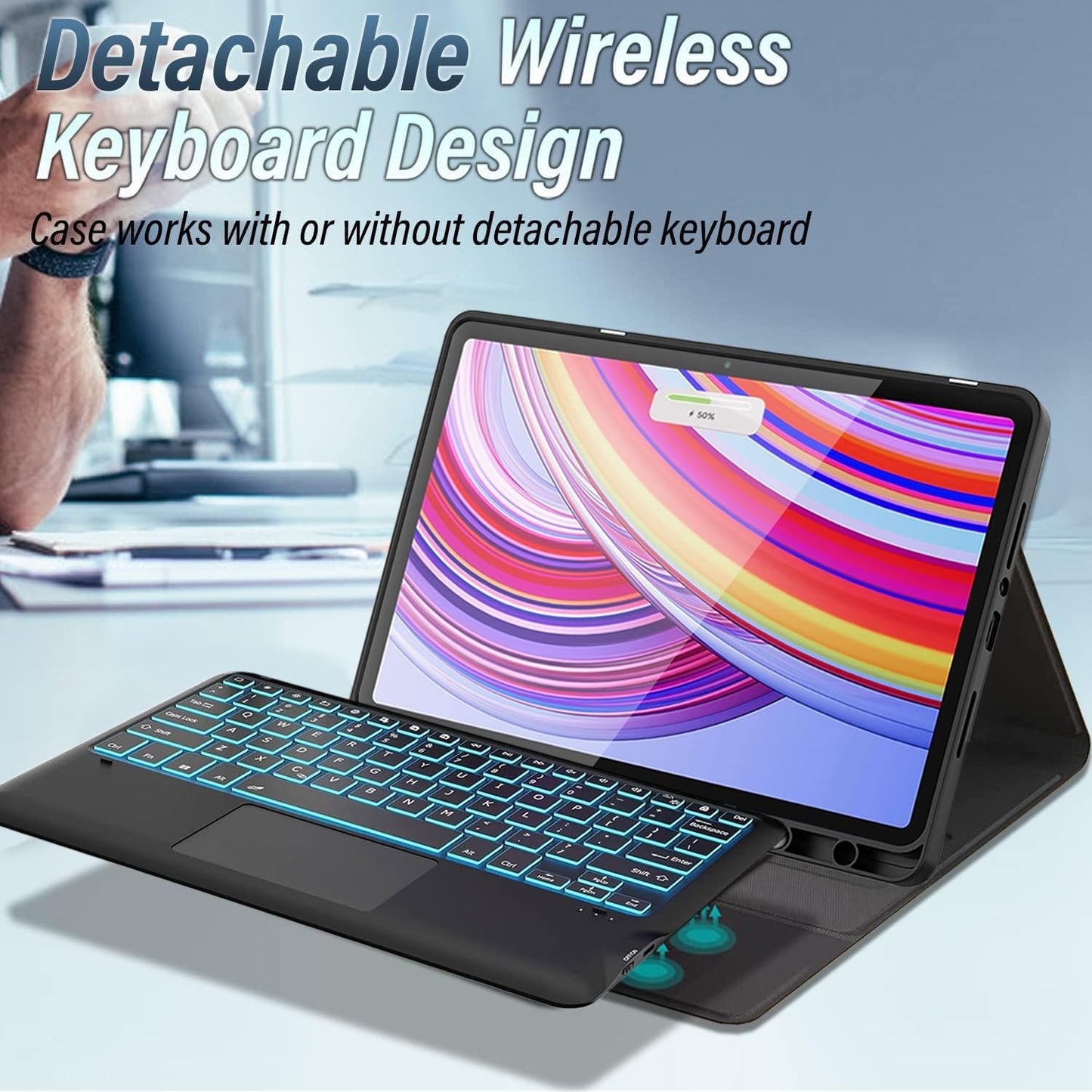 Estuche con teclado táctil para Xiaomi Redmi Pad Pro 12.1 pulgadas