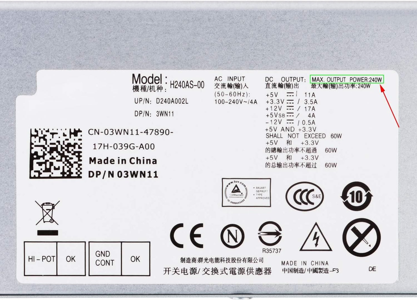 Fuente de poder Dell OptiPlex 390 790 960 990 3010 9010