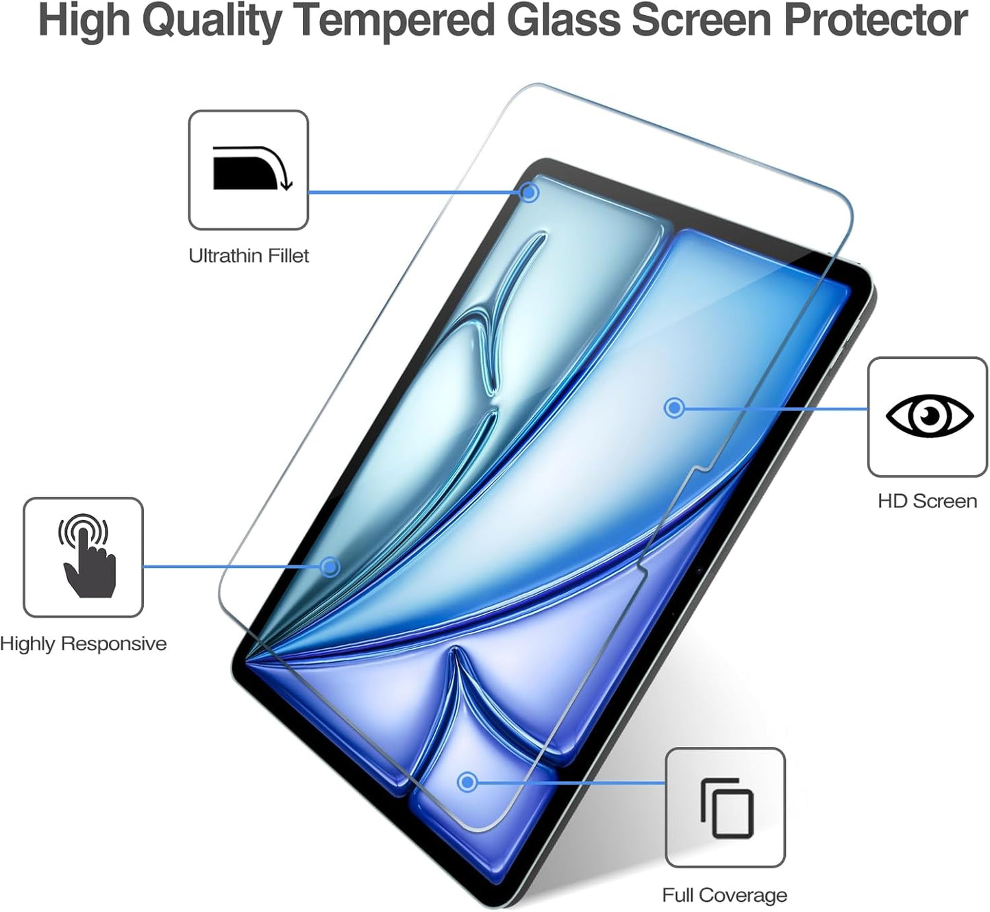 Protector de pantalla para iPad Pro 13 pulgadas (M4)/iPad Air 13 pulgadas (M2) 2024 mica