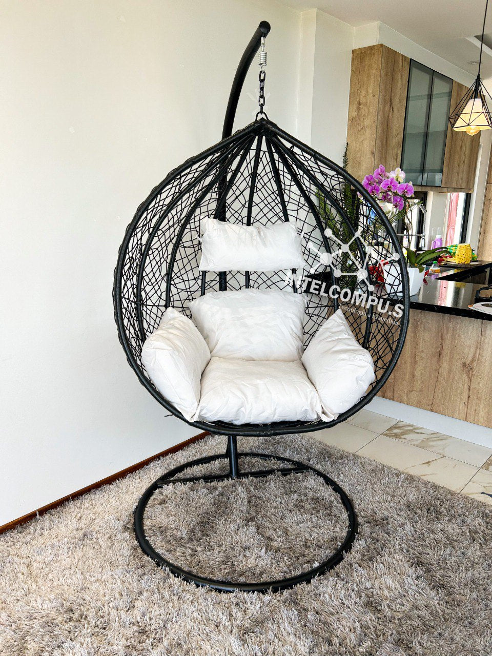 Silla colgante de ratan