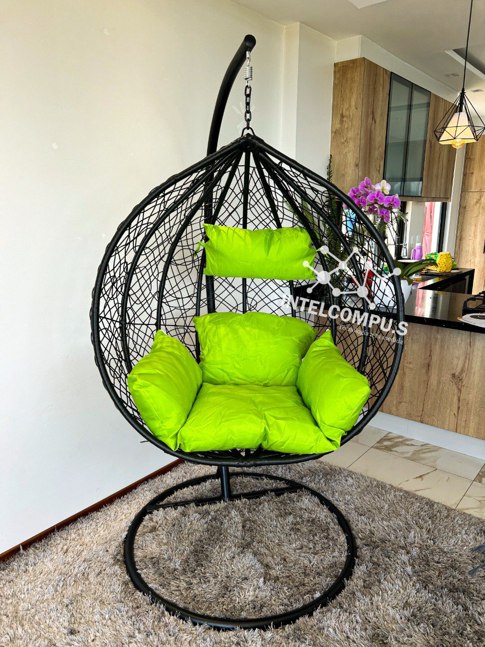 Silla colgante de ratan