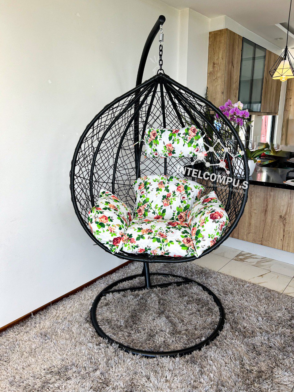 Silla colgante de ratan
