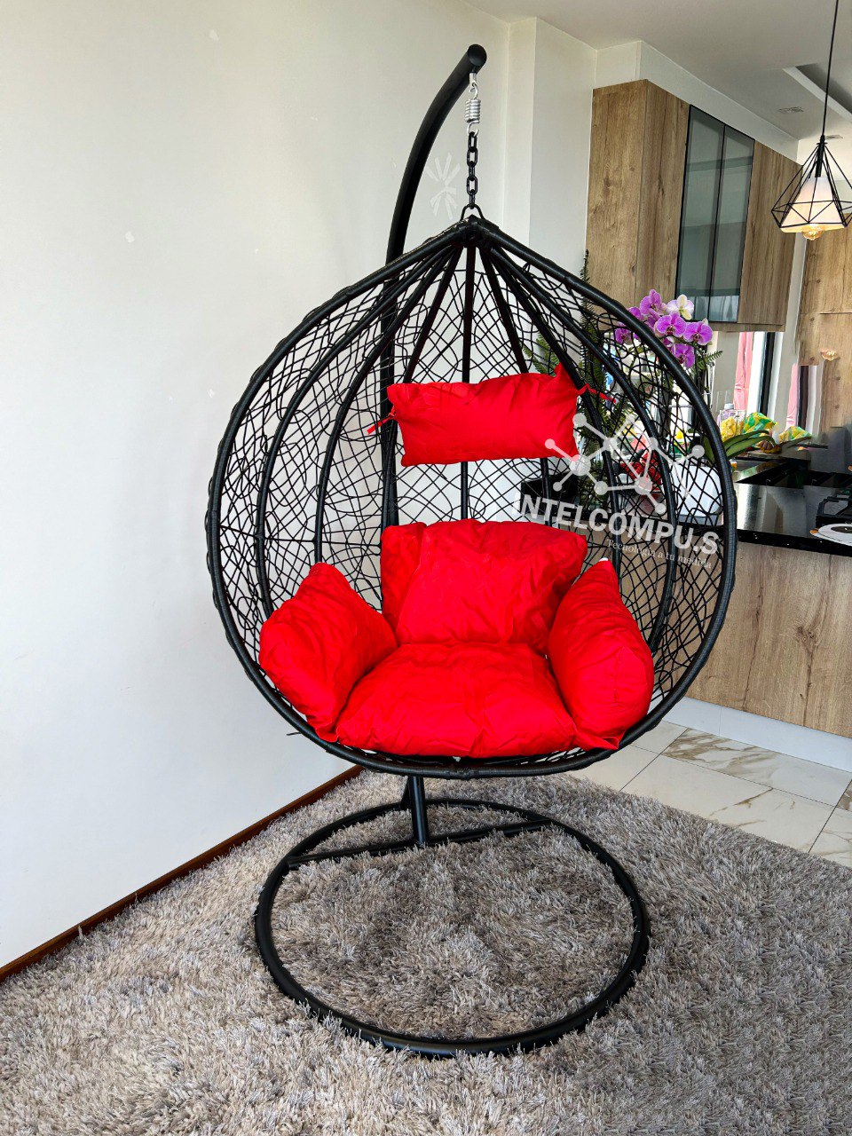 Silla colgante de ratan