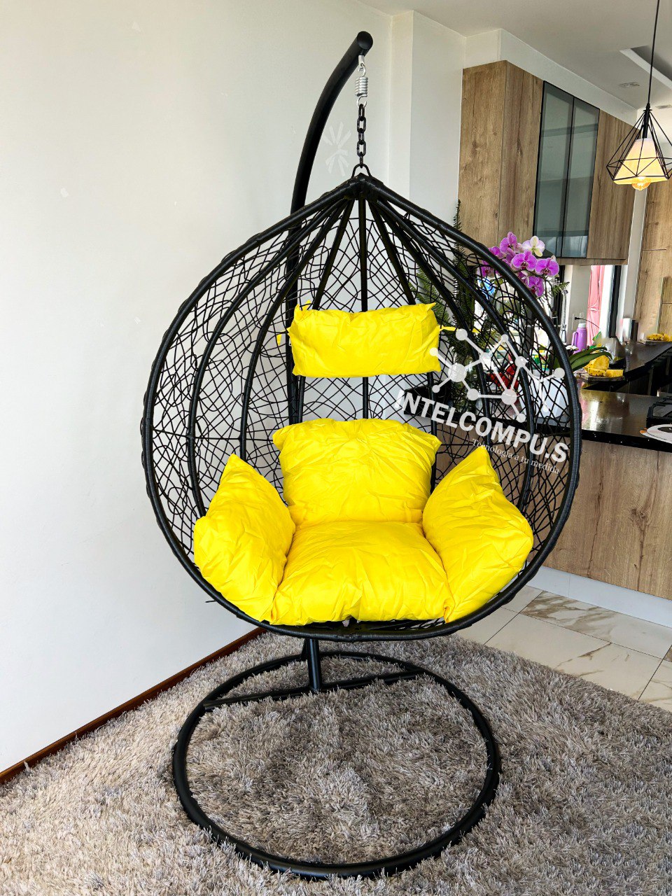 Silla colgante de ratan