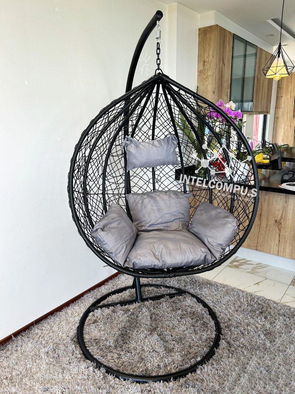 Silla colgante de ratan