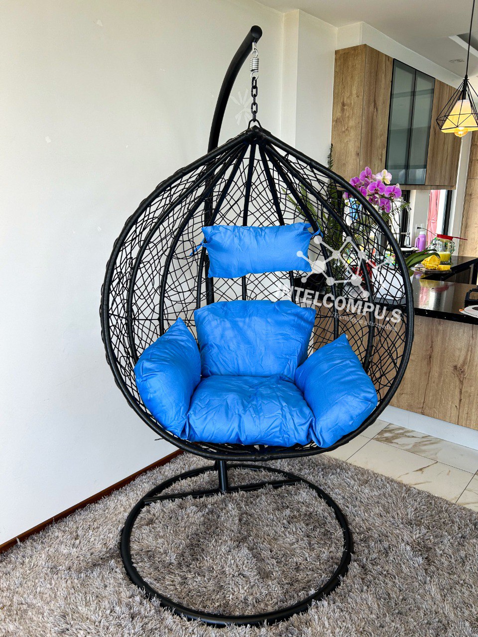 Silla colgante de ratan