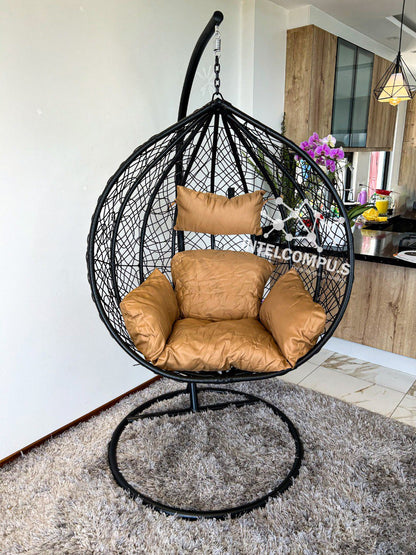 Silla colgante de ratan