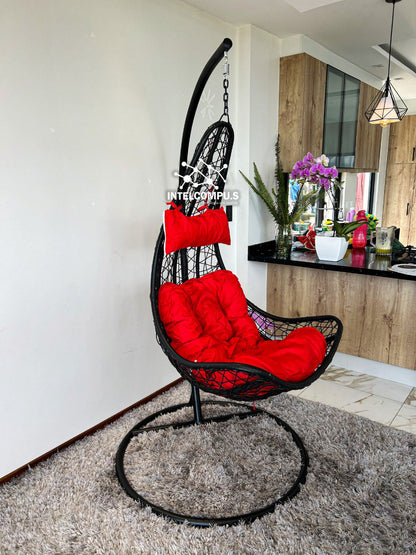 Silla colgante de ratan tipo Luna