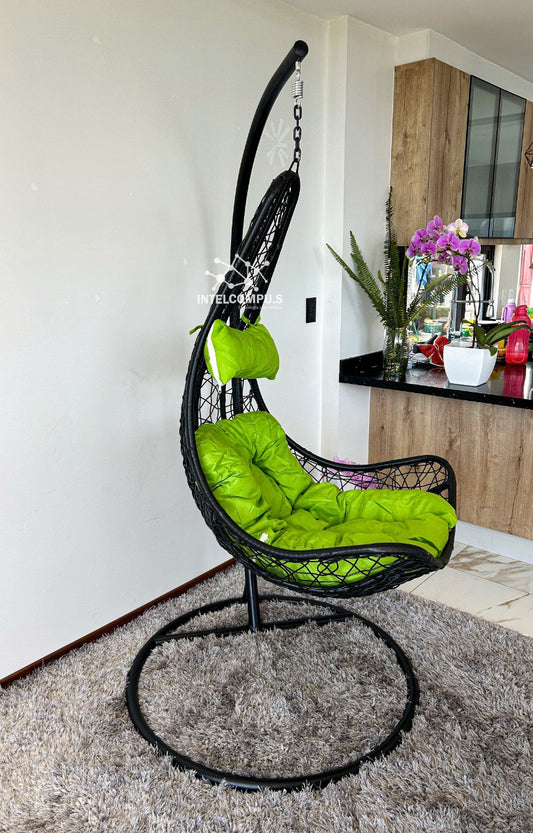 Silla colgante de ratan tipo Luna