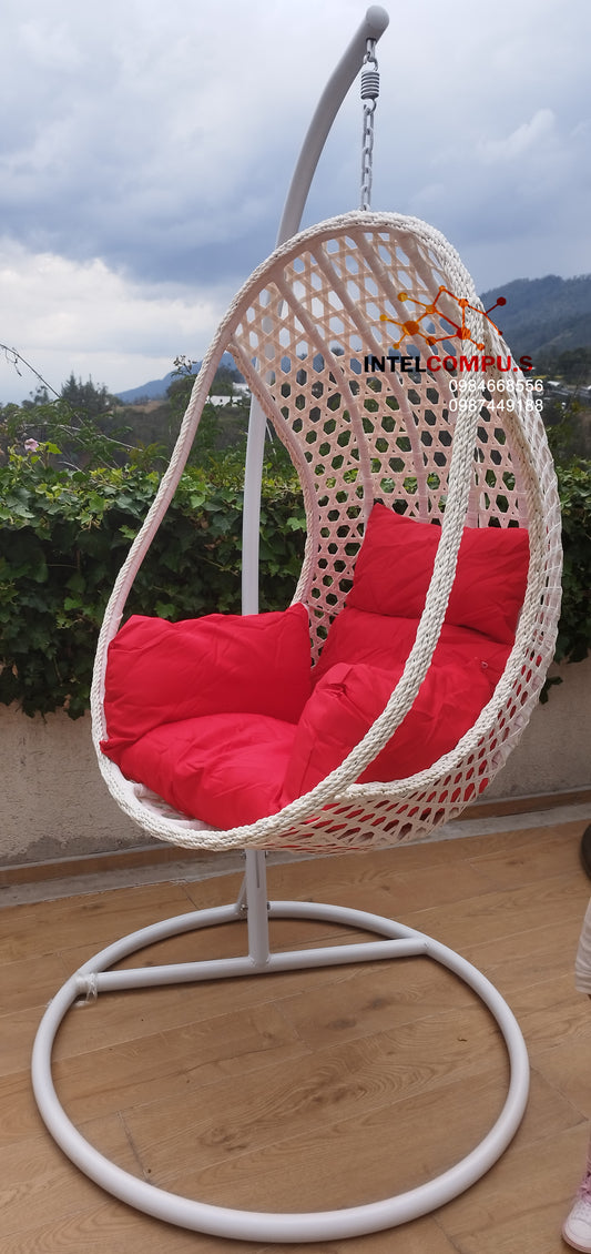 Silla colgante tipo huevo color blanco
