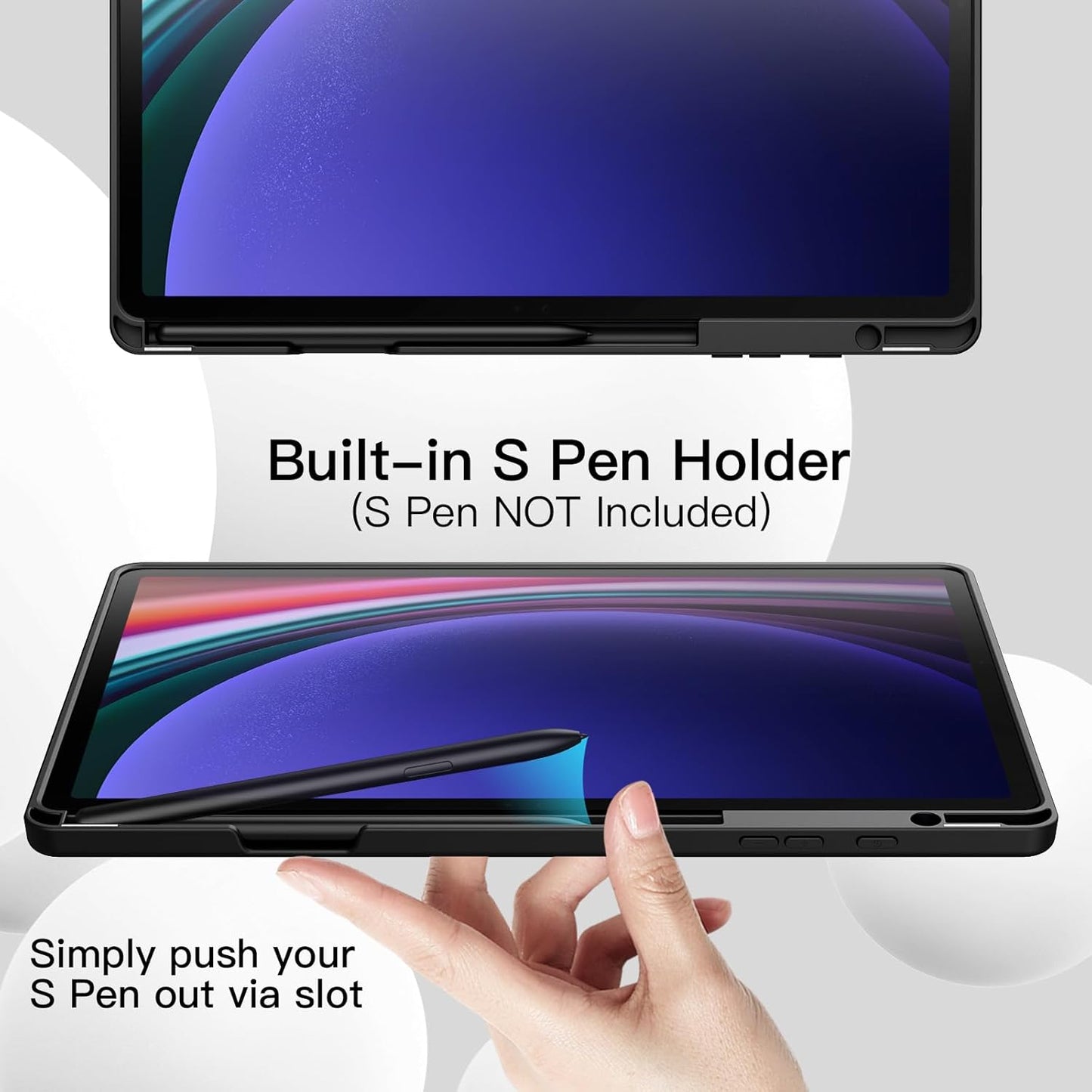 Smart cover para Galaxy Tab S10 Plus/Tab S9 Plus de 12.4 pulgadas con soporte para S Pen de 12.4 pulgadas