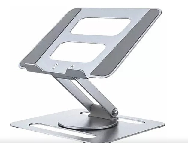 Soporte ajustable para computadora con base giratoria de 360°, elevador ergonómico plegable
