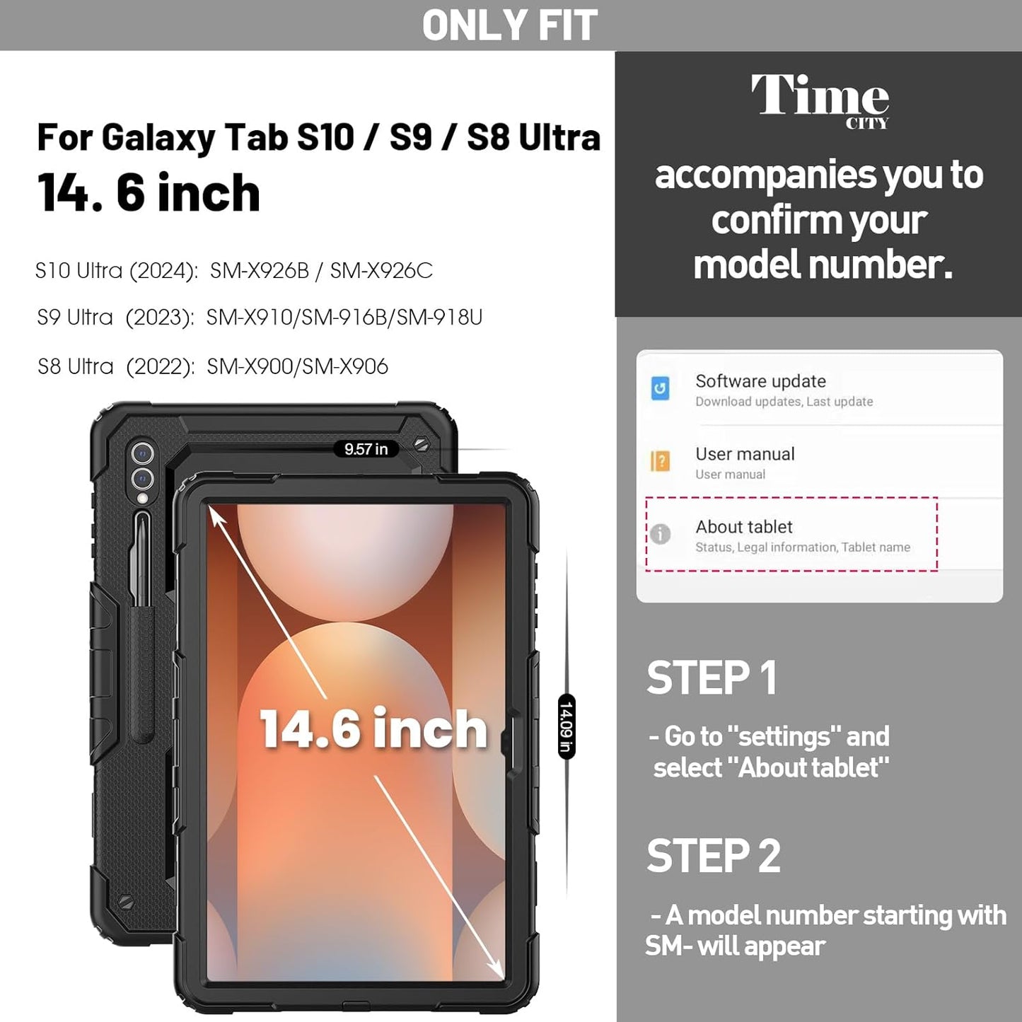 Case para tablet Samsung Galaxy Tab S10/S9/S8 Ultra de 14.6 pulgadas,