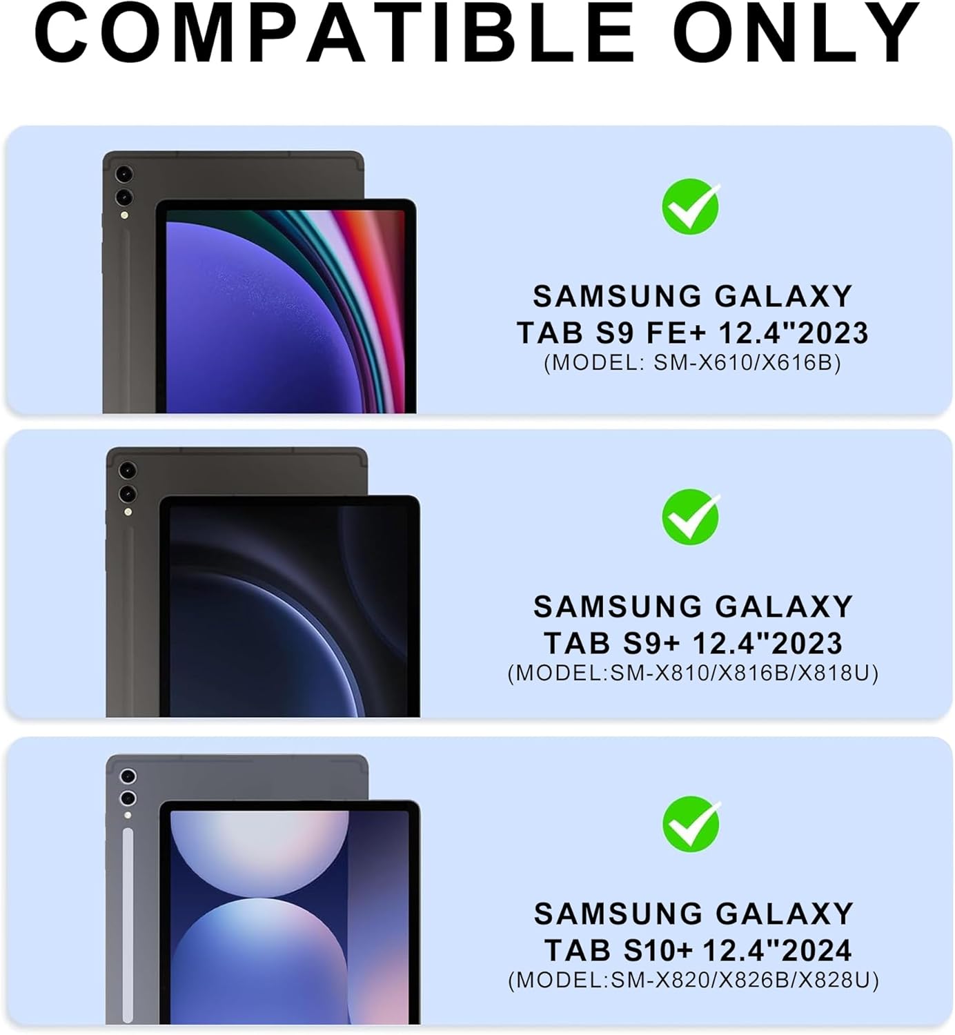 Estuche con teclado Samsung Galaxy Tab S10 Plus/S9FE Plus de 12.4 pulgadas, trackpad multitáctil