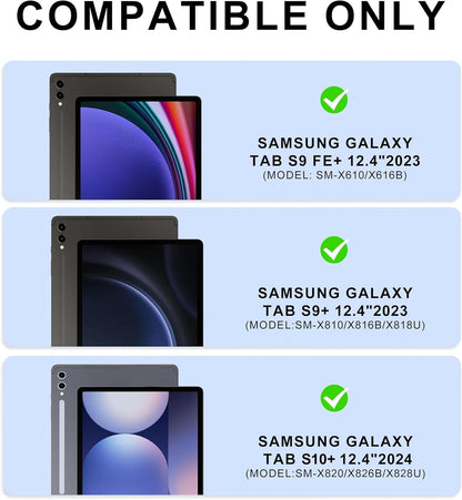 Estuche con teclado Samsung Galaxy Tab S10 Plus/S9FE Plus de 12.4 pulgadas, trackpad multitáctil