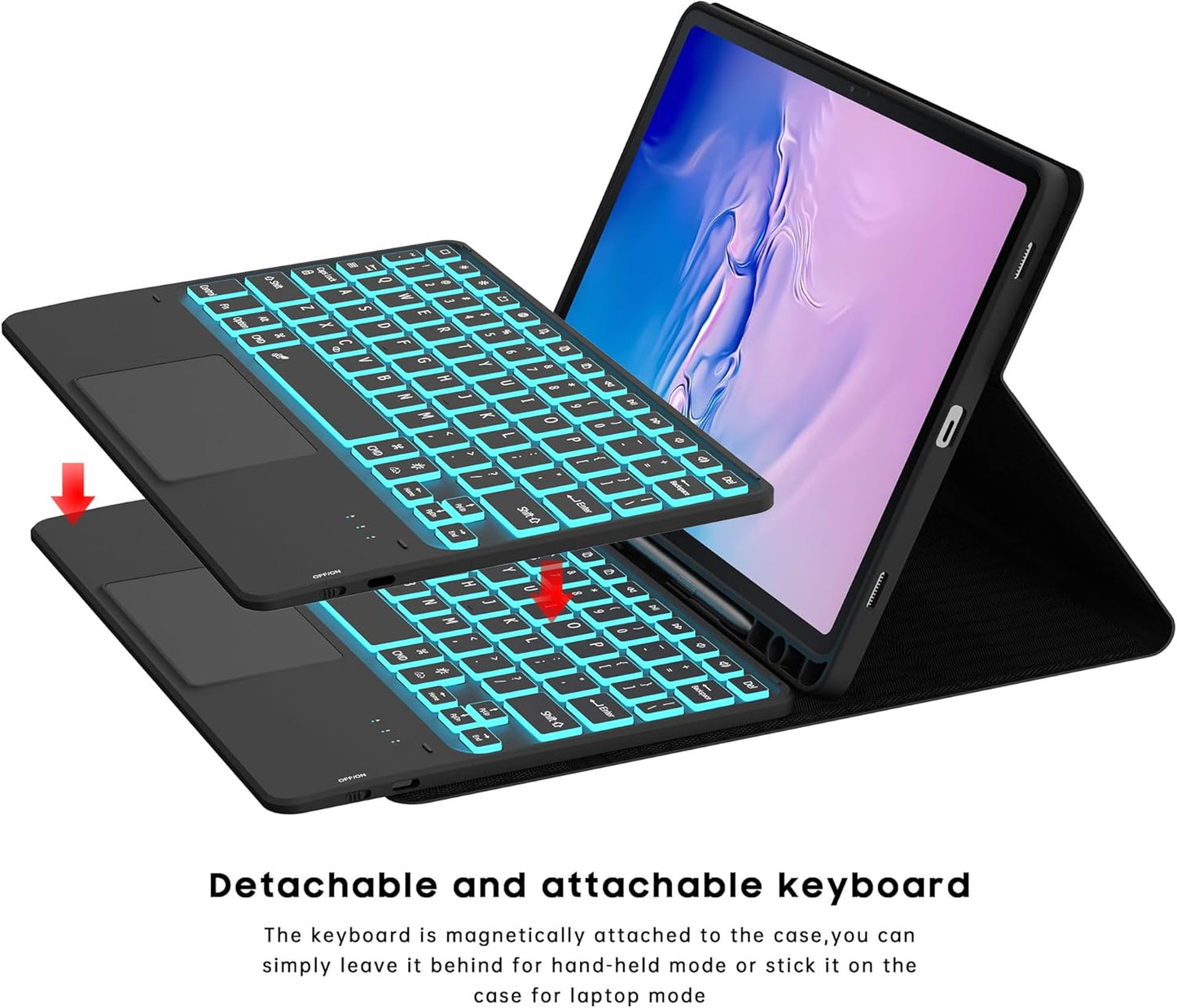 Estuche con teclado para tablet s9 fe10.9  / s9 de 11 pulgadas