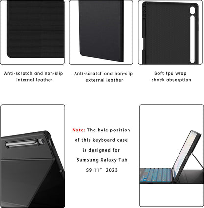 Estuche con teclado para tablet s9 fe10.9  / s9 de 11 pulgadas