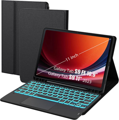 Estuche con teclado para tablet s9 fe10.9  / s9 de 11 pulgadas