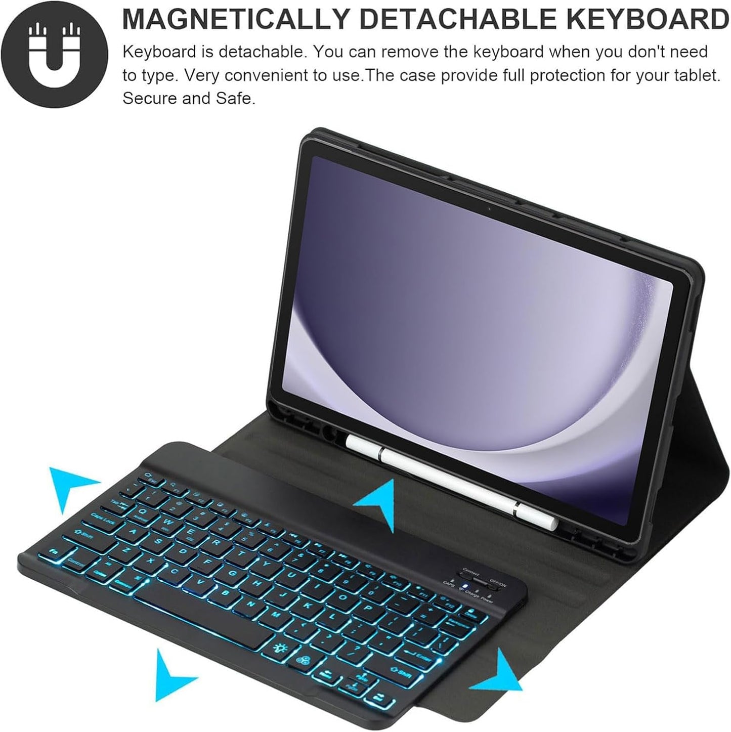 Estuche con teclado para Samsung Galaxy Tab A9 de 8.7
