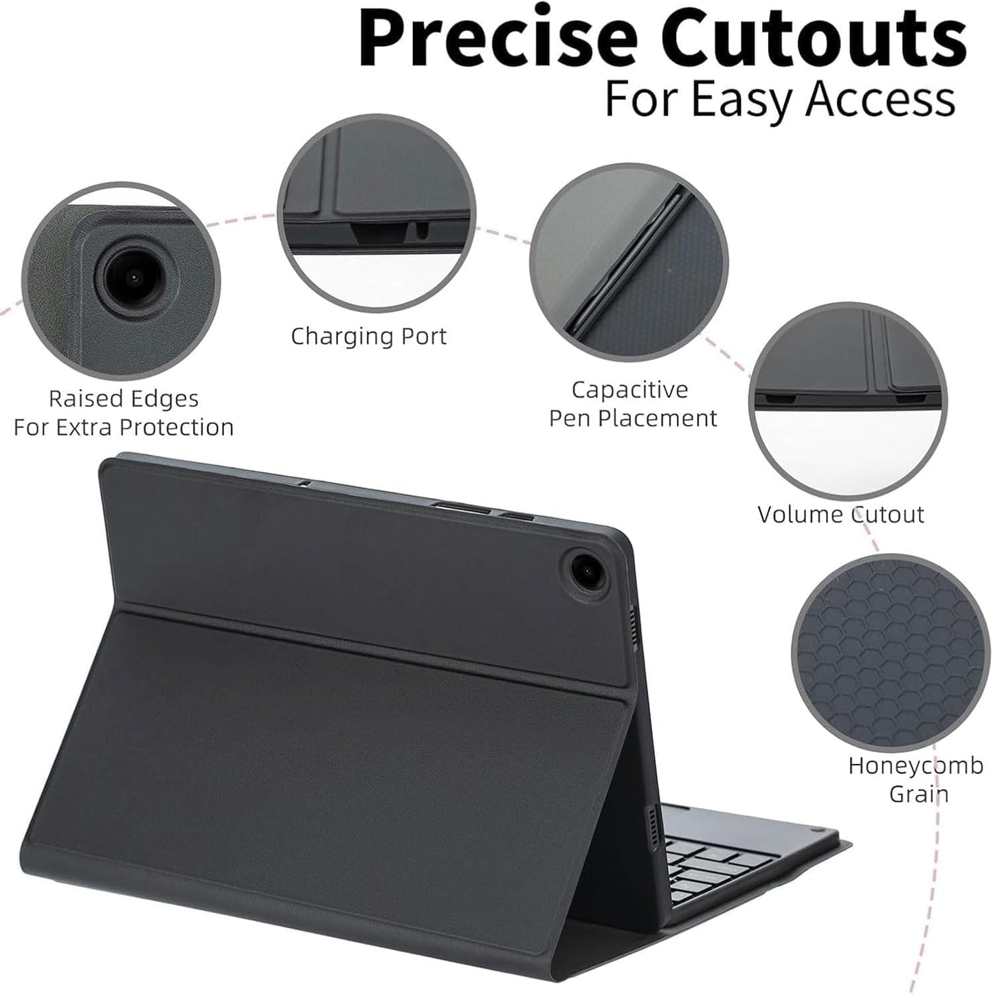 Estuche con teclado para Samsung Galaxy Tab A9 de 8.7