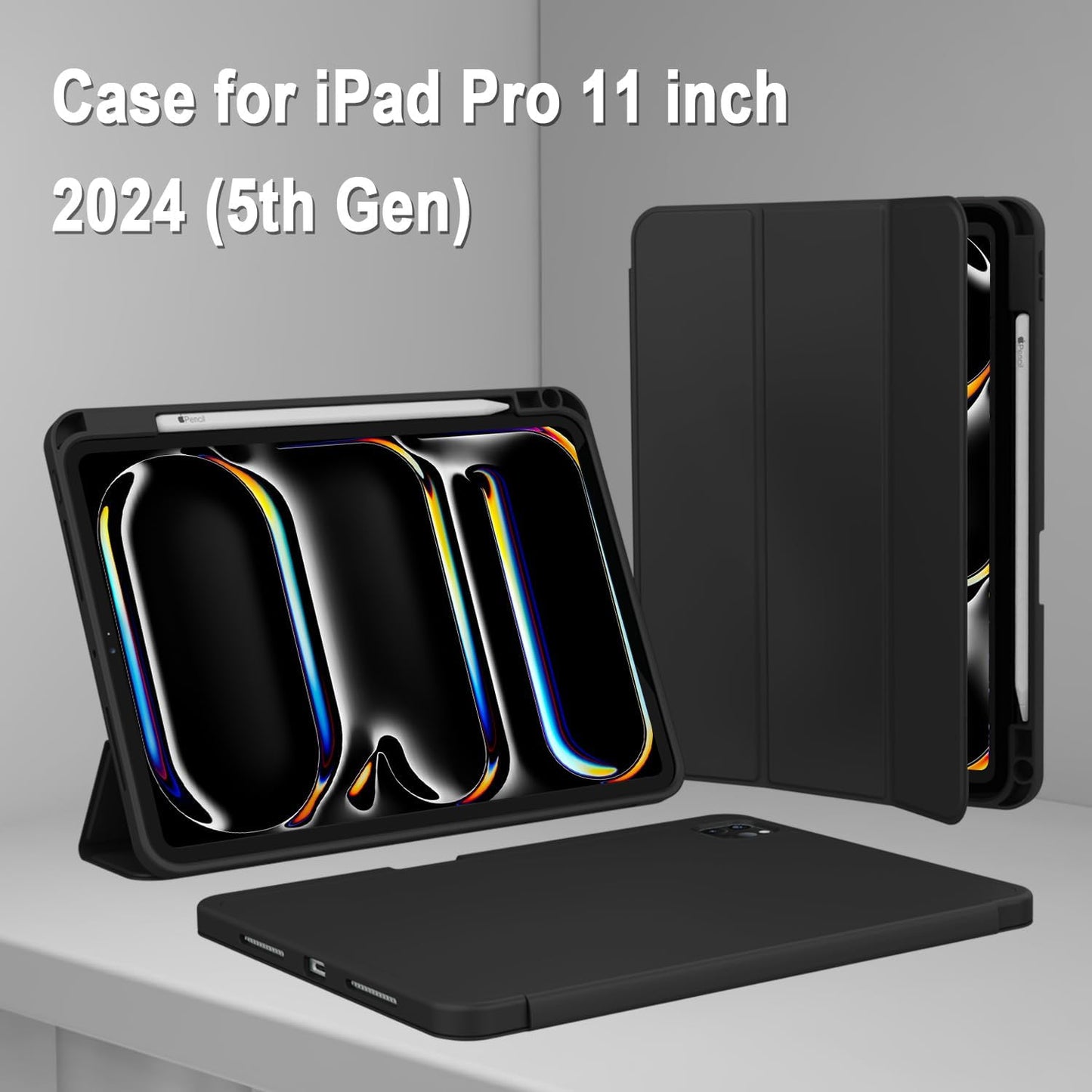 Estuche para iPad Pro 2024 de 11 pulgadas M4 con soporte para lápices